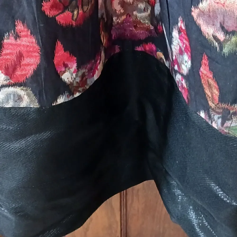 Anthropologie Leifsdottir Floral Metallic Brocade Midi Sleeveless Dress Sz 2